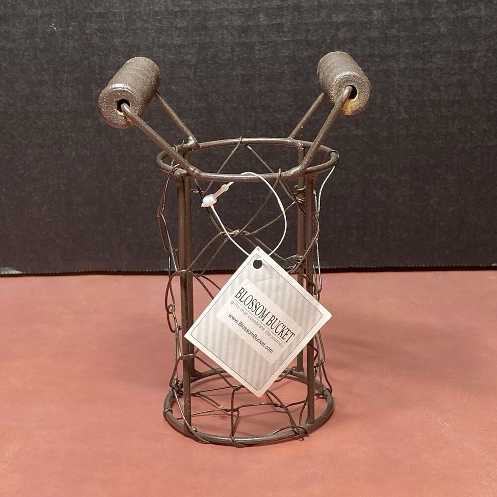 Blossom Bucket 5.5 in Metal Basket Only Farmhouse Rustic Country Replacement